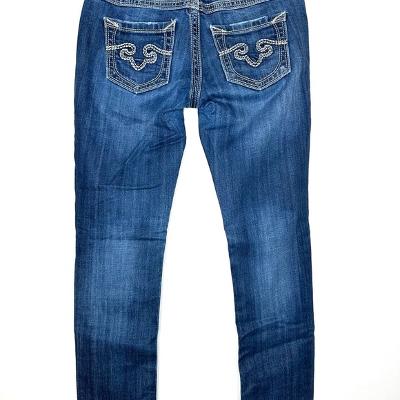 ReRock For Express Jeans Womens 4 Short Blue Denim Skinny Cotton Spandex LA - Picture 4 of 15